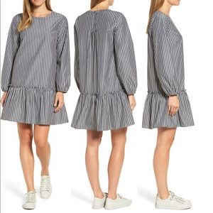 Stripe Poplin Drop Waist Dress size medium